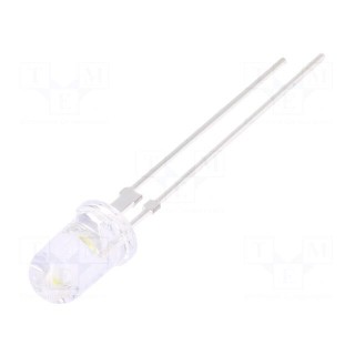 LED | 5mm | white cold | 18÷20lm | 15° | 75mA | 2.8÷3.6V | Front: convex