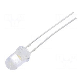LED | 5mm | white warm | 43000÷60000mcd | 8.5÷10lm | 15° | Front: convex