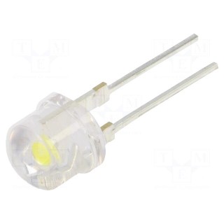 LED | 8mm | white cold | 100° | Front: convex | 2.9÷3.8V | No.of term: 2