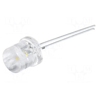 LED | 8mm | white warm | 1560÷2180mcd | 140° | Front: flat | Pitch: 2.54mm