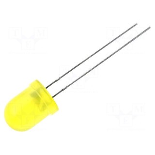 LED | 8mm | yellow | 20÷70mcd | 60° | Front: convex