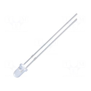 LED | 3mm | red | 500÷800mcd | 30° | Front: convex | 2÷2.2V | No.of term: 2