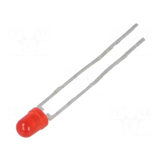 LED | 3mm | red | 1.6÷13mcd | 30° | Front: convex | 2÷3V | No.of term: 2