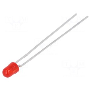 LED | 3mm | red | 1÷2mcd | 50° | Front: convex | 1.9÷2.4V | No.of term: 2