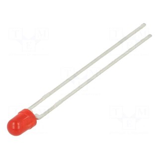 LED | 3mm | red | 2.5÷14mcd | 60° | Front: convex | 2÷3V | No.of term: 2