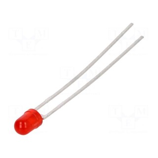 LED | 3mm | red | 2.5÷50mcd | 60° | Front: convex | Pitch: 2.54mm