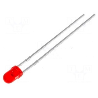 LED | 3mm | red | 20÷125mcd | 50° | Front: convex | 2÷2.5V | No.of term: 2