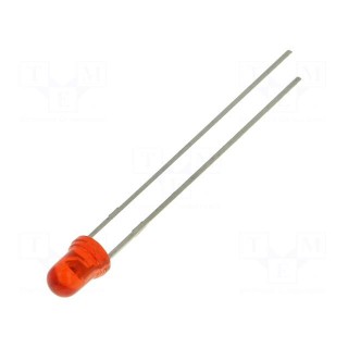 LED | 3mm | red | 5.6÷19mcd | 45° | Front: convex | 2÷2.6V | No.of term: 2