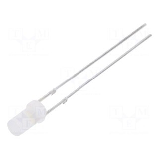 LED | 3mm | white cold | 1120÷1560mcd | 140° | Front: flat | Pitch: 2.54mm