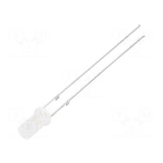 LED | 3mm | white warm | 750÷1120mcd | 140° | Front: flat | 2.7÷3.4V