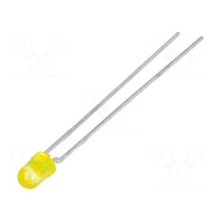 LED | 3mm | yellow | 0.63÷1.2mcd | 50° | Front: convex | Pitch: 2.54mm