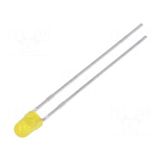 LED | 3mm | yellow | 0.7÷1.5mcd | 50° | Front: convex | No.of term: 2