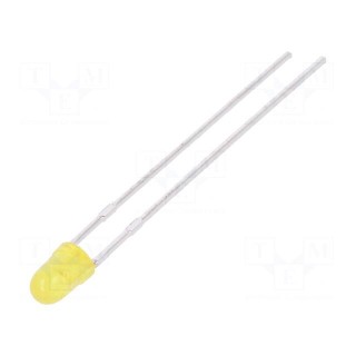 LED | 3mm | yellow | 8÷15mcd | 50° | Front: convex | No.of term: 2
