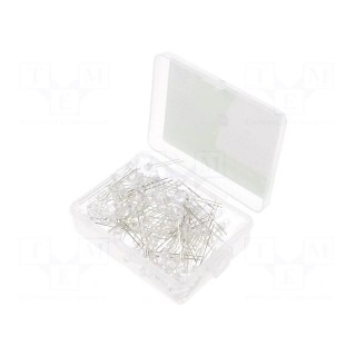 Kit: LED | THT | 5mm | 100pcs | natural white | 2.7÷3.4V | plastic box