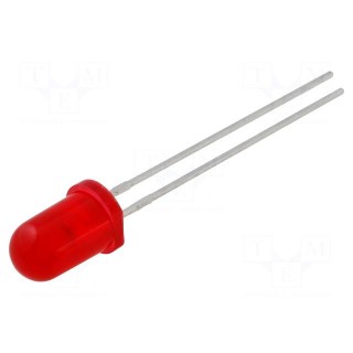 LED | 5mm | red | 0.8÷5mcd | 60° | Front: convex | 2÷2.5V | No.of term: 2