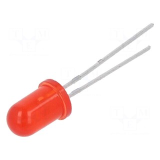 LED | 5mm | red | 100÷160mcd | 30° | Front: convex | 2÷2.4V | No.of term: 2