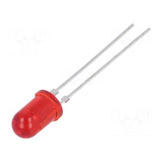 LED | 5mm | red | 10÷50mcd | 28° | 10mA | 2÷3V | Front: convex | No.of term: 2