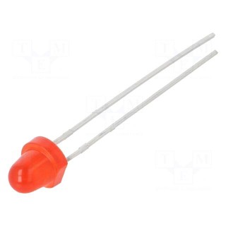 LED | 5mm | red | 25÷50mcd | 60° | Front: convex | 2÷2.4V | No.of term: 2