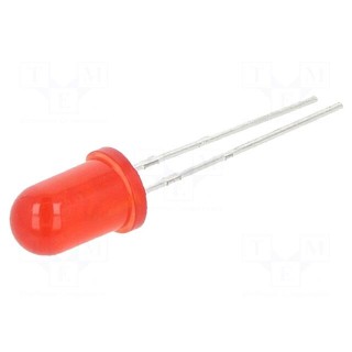 LED | 5mm | red | 400mcd | 30° | Front: convex | 2.4V | No.of term: 2