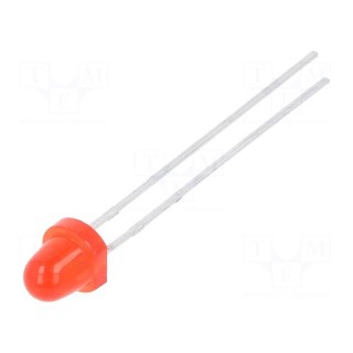 LED | 5mm | red | 63÷100mcd | 40° | Front: convex | 1.7÷2.4V | No.of term: 2