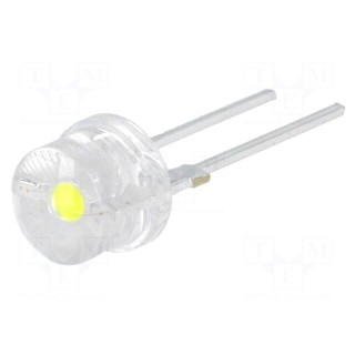 LED | 8mm | white cold | 140° | Front: convex | Pitch: 5.16mm | 40÷50lm