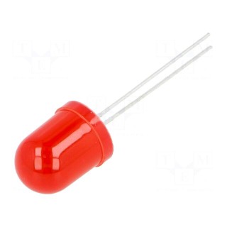 LED | 10mm | red | 45÷90mcd | 60° | Front: convex | 1.6÷2.6V | No.of term: 2