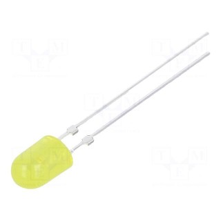 LED | oval | 5.1x4.3mm | yellow | 8400÷10000mcd | 100/40° | Front: convex
