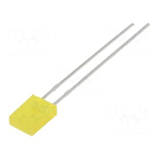 LED | rectangular | 2x5x7mm | yellow | 10mcd | 110° | Front: flat | 20mA