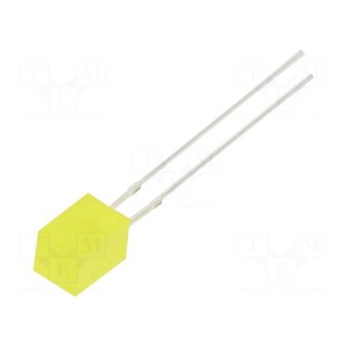 LED | rectangular | 5x5x7mm | yellow | 150÷220mcd | 140° | Front: flat