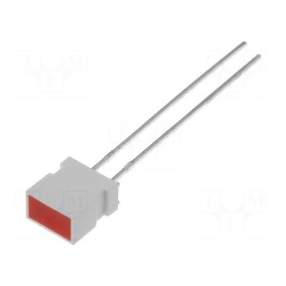 LED | rectangular | 6.15x3.65mm | with side wall | red | 5÷20mcd | 100°