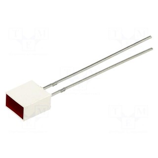 LED | rectangular | 6.22x3.68mm | with side wall | red | 25÷50mcd | 110°