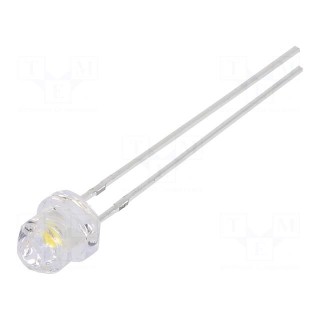 LED | 4.85mm | white warm | 1120÷1560mcd | Front: Diamond | 12V | THT