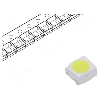 LED | SMD | 3528,PLCC2 | white | 600mcd | 120° | 5mA | 2.7÷3V | Front: flat