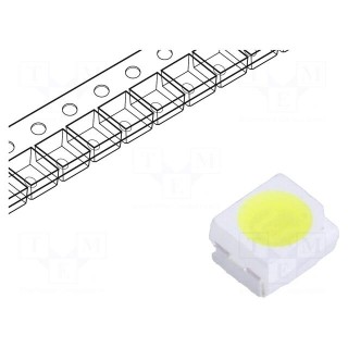 LED | SMD | 3528,PLCC2 | white cold | 8lm | 2200mcd | 5000-6000K | 120°