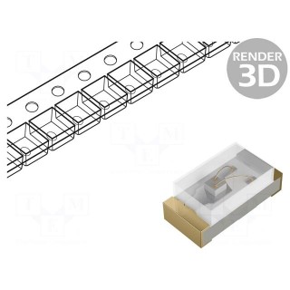 LED | SMD | 0402 | amber | 30mcd | 1x0.5x0.4mm | 120° | 5mA | λd: 605nm | 60mW