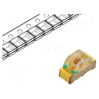 LED | SMD | 0602 | green | 4.5÷15mcd | 1.6x0.6x1mm | 155° | 2.2÷2.6V | 20mA