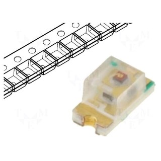 LED | SMD | 0603 | amber | 90mcd | 1.6x0.8x0.45mm | 145° | 20mA | λd: 591nm