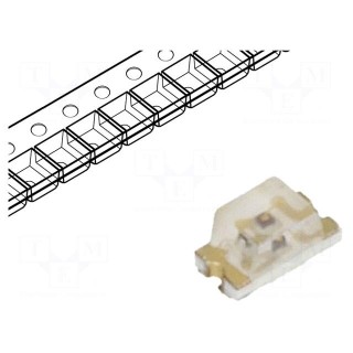 LED | SMD | 0603 | red | 18÷54mcd | 1.6x0.8x0.8mm | 130° | 2÷2.4V | 20mA