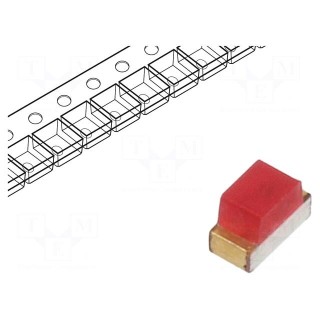 LED | SMD | 0603 | red | 5÷12mcd | 1.6x0.8x1.1mm | 160° | 2÷2.5V | 20mA | 75mW