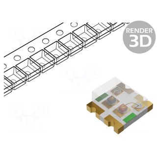LED | SMD | 0606 | green/red | 1.5x1.6x0.7mm | 150° | 2÷2.2V | 30mA