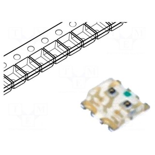 LED | SMD | 0606 | red/green | 1.6x1.5x0.55mm | 130° | 2÷2.4/2÷2.4V | 20mA