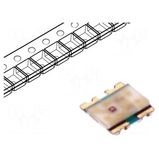 LED | SMD | 0606 | RGB | 1.6x1.6x0.35mm | 130° | 20mA | Variant: tricolour