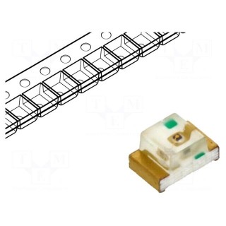 LED | SMD | 1206 | green | 20÷50mcd | 3.2x1.6x1.1mm | 120° | 2.1÷2.5V | 20mA