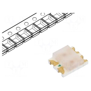 LED | SMD | 1210 | orange/green | 3.2x2.7x1.1mm | 170° | 20mA | 65/65mW