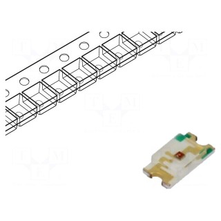 LED | SMD | 3528 | orange | 180÷350mcd | 3.5x2.8mm | 120° | 2÷2.5V | 20mA