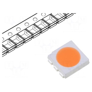LED | SMD | 5050,PLCC6 | red (tomato) | 4.5÷5.5lm | 5x5x1.5mm | 120°
