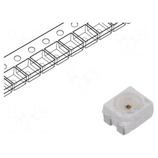 LED | SMD | PLCC4 | red | 4.8÷9.53lm | 1400÷3550mcd | 3x3.4x2.1mm | 120°