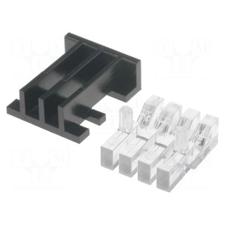 Fiber for LED | rectangular | 3.9x1.7mm | No.of mod: 4 | Front: flat