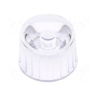 LED lens | round | colourless | 90° | with holder
