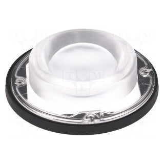 LED lens | round | silicone | transparent | Colour: black | H: 19.5mm